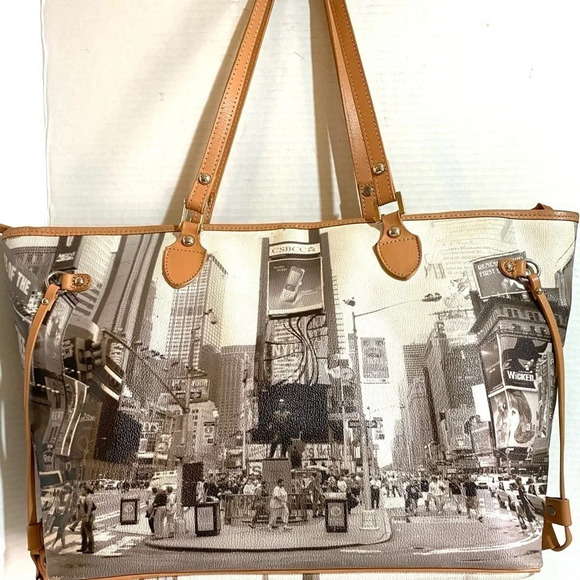 Borsette print PVC leather tote handbag - Picture 2 of 9